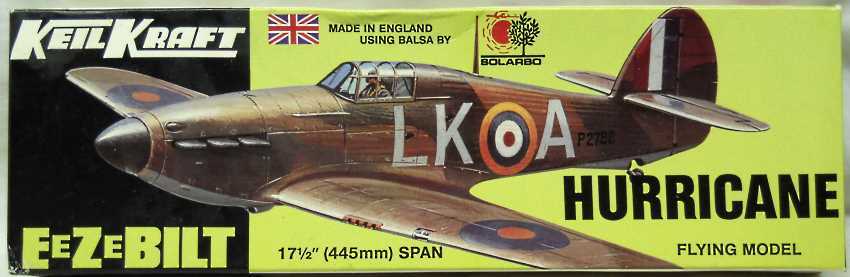 KeilKraft Hawker Hurricane EeZeBilit - 17.5 Inch Wingspan Flying Aircraft, KK0023 plastic model kit